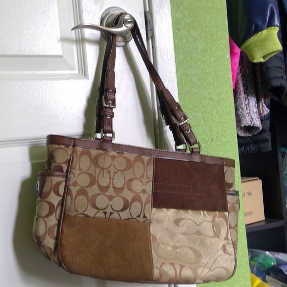 Coach Handbags - Coach Patchwork Colorblock Brown Purse